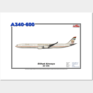 Airbus A340-600 - Etihad Airways (Art Print) Posters and Art